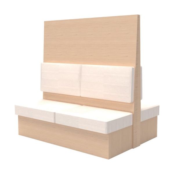 TRUSCO ミーティングベンチダブル H1800XW1500XD1150木目ナチュラル 生地レザーホワイト MBW64NLW 1台（直送品）