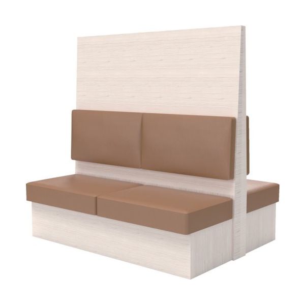 TRUSCO ミーティングベンチダブル H1800XW1800XD960木目ホワイト 生地レザーブラウン MBW66WLBR 1台（直送品）