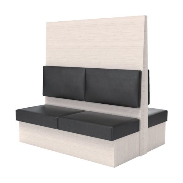 TRUSCO ミーティングベンチダブル H1800XW1800XD960木目ホワイト 生地レザーブラック MBW66WLBK 1台（直送品）