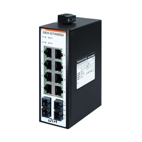 産業用イーサネットスイッチングハブ ギガビットタイプ 光ポート搭載 SCポート搭載 シングルモード DEH-GTX8SS2 1台（直送品）