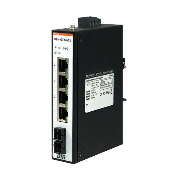 産業用イーサネットスイッチングハブ ギガビットタイプ 光ポート搭載 SCポート搭載 シングルモード DEH-GTX4SS1 1台（直送品）