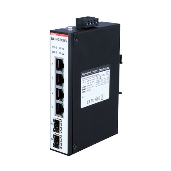 産業用イーサネットスイッチングハブ ギガビットタイプ 光ポート搭載 SCポート搭載 DEH-GTX4F2(ZX70-W) 1台（直送品）
