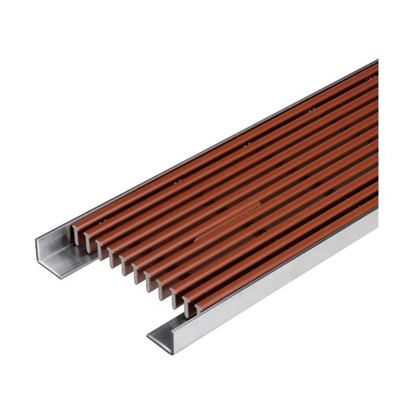 カネソウ 樹脂製グレーチング 縦目タイプ 屋内用 把手付 ブラウン PV-A-12520-BROWN-TOTTETSUKI 1枚（直送品）