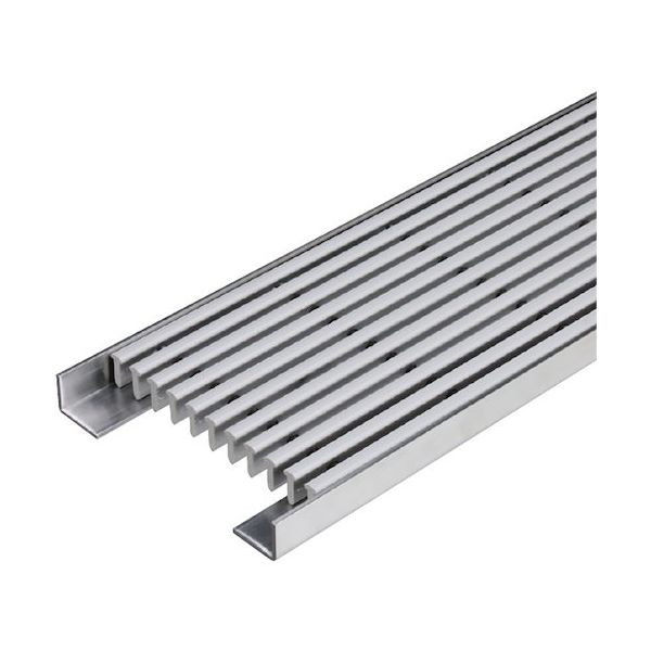 カネソウ 樹脂製グレーチング 縦目タイプ 屋内用 把手なし グレー PV-A-11520-GRAY-TOTTENASHI 1枚（直送品）