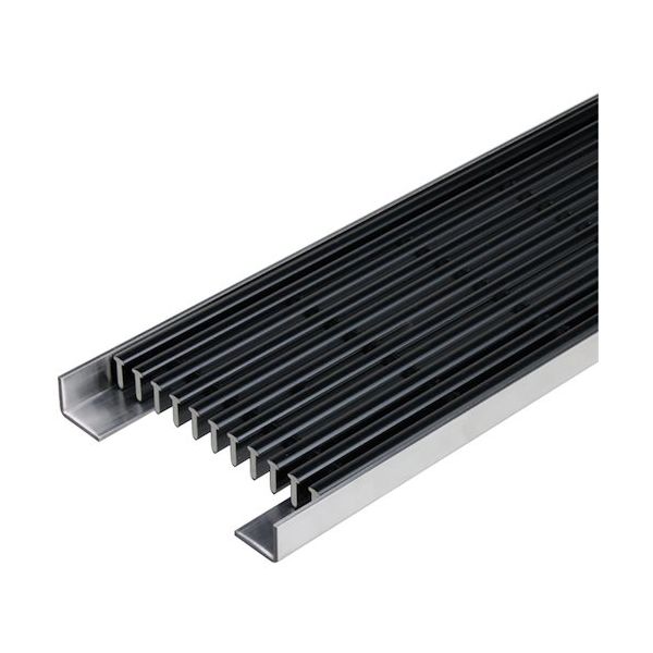 カネソウ 樹脂製グレーチング 縦目タイプ 屋内用 把手なし ブラック PV-A-14020-BLACK-TOTTENASHI 1枚（直送品）