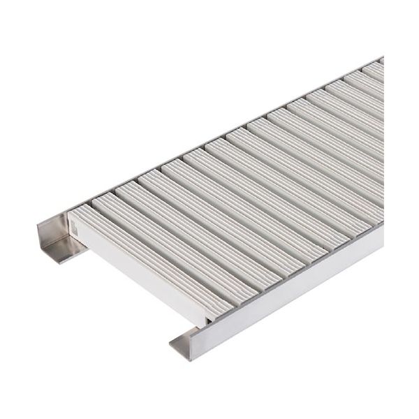 カネソウ 樹脂製グレーチング 曲線敷設用(連結部可動タイプ) アイボリー PG-12525-IVORY-KYOKUSEN 1枚（直送品）