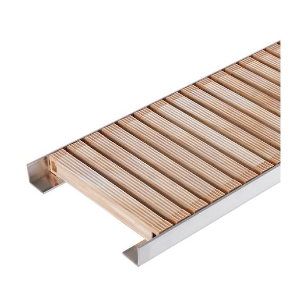 カネソウ 樹脂製グレーチング 曲線敷設用(連結部可動タイプ) ウッド PG-12025-WOOD-KYOKUSEN 1枚 629-3657（直送品）