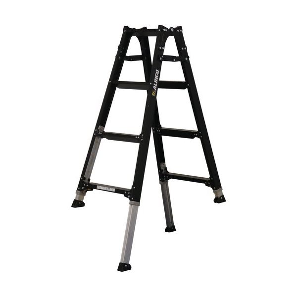 アルインコ 伸縮脚立(ステップ幅広) ブラックカラー 120cm 最大使用質量100kg PRW120BK 1台 651-0422（直送品）