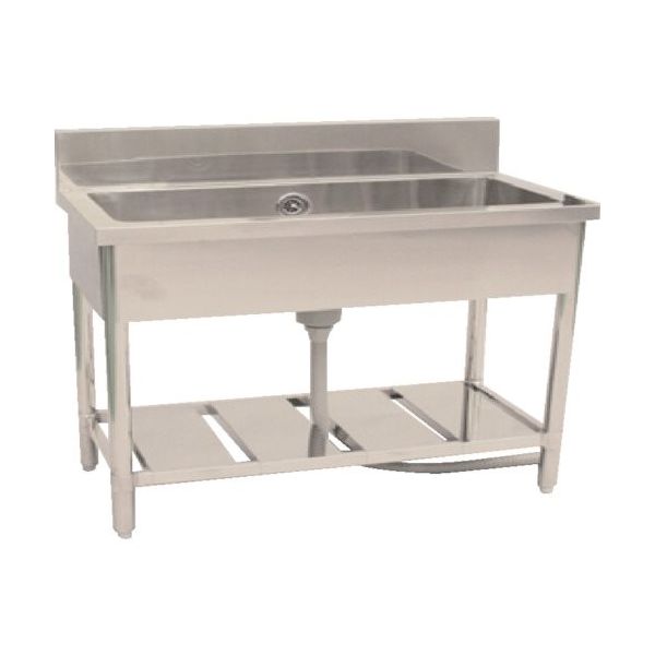 クラフトワーク ステンレス(SUS304)一槽シンク 1Sー097 5ー20ー9 W900×D750×H850 5-1-507 1台（直送品）