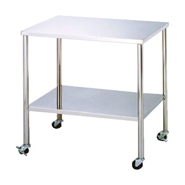 ステンレス(SUS304)ワゴン 上下フラット 5ー23ー5 50パイ導電キャスター付き W600×D450×H750 5-1-562 1台（直送品）