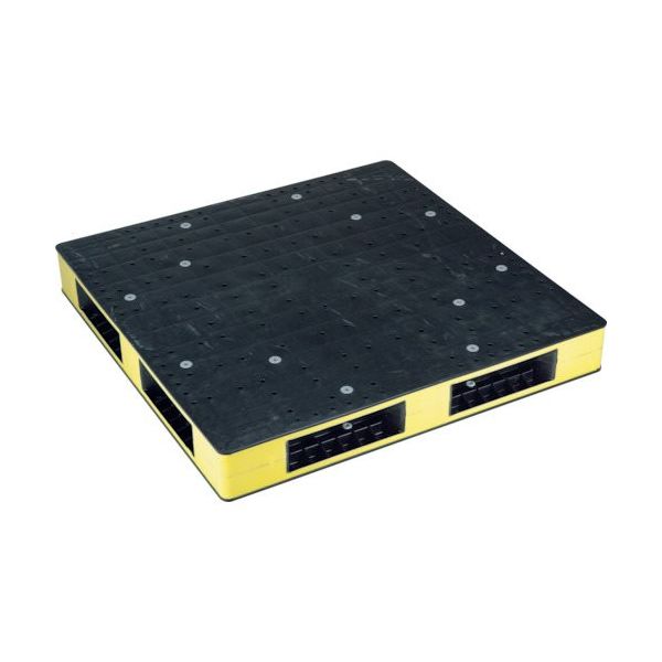 岐阜プラスチック工業 リス リサイクルパレット HBーR4・1111SCブラック/イエロー HBR41111SCBKY 1個（直送品）