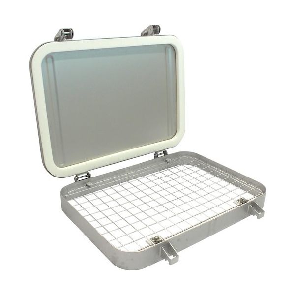 旭産業(点検窓) FREEPA R3形オール耐蝕/網付ローラーキャッチ式(シリコンパッキン) AFP-R3-GC-200D 1個（直送品）