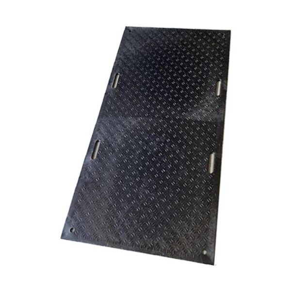 ウッドプラスチック 工事用敷板 Wボード 片面凸 カラー:黒 910mm×1820mm(持ち手4) B0918-15-BK-M4K4 1枚（直送品）