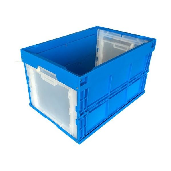 松本産業 オリコン 2面窓 50L ブルー/窓クリア DW50B 1セット(2個) 570-3288（直送品）