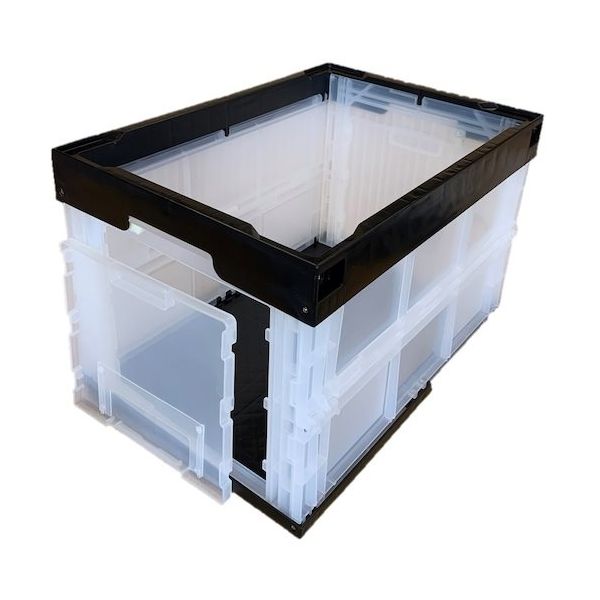 松本産業 オリコン 2面窓 50L ブラック/クリア DW50BLC 1セット(2個) 570-3269（直送品）