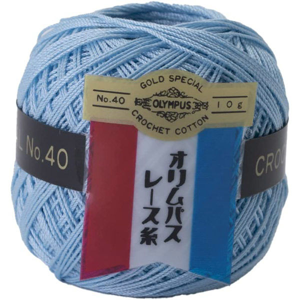 オリムパス製絲 金票 レース糸 #40 Col.364 水色系 10g 約89m OLY-10G-364 1箱/3玉セット（直送品）