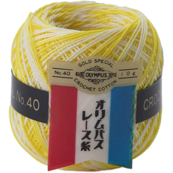 オリムパス製絲 金票 ボカシ レース糸 #40 Col.53 イエロー系 10g 約89m OLY-10G-53 1箱/3玉セット（直送品）