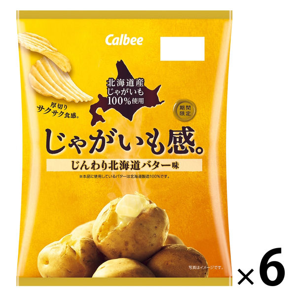 じゃがいも感 60g じんわり北海道バター味 1セット（1袋×6） カルビー ポテトチップス スナック菓子 - アスクル