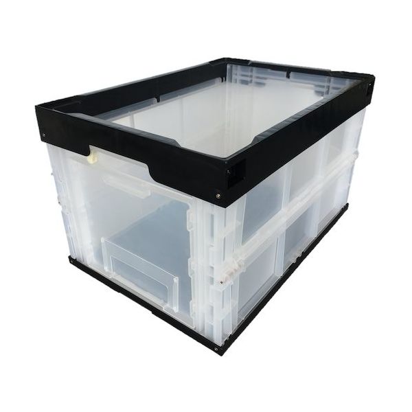 松本産業 オリコン 1面窓 50L ブラック/クリア CW50BLC 1セット(2個) 570-3261（直送品）