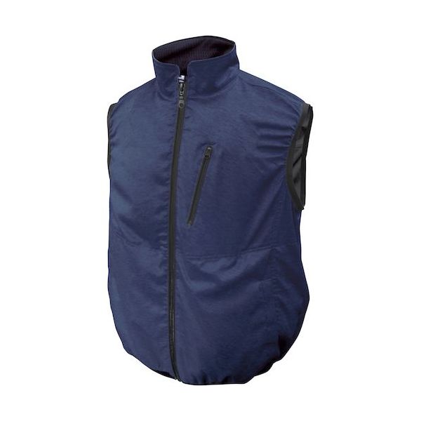 ブレイン 12V胸スイッチ式空調ベスト裏シルバーチタン加工LLーXLサイズ杢ネイビー MESH-BR-1203 1個 553-1429（直送品）