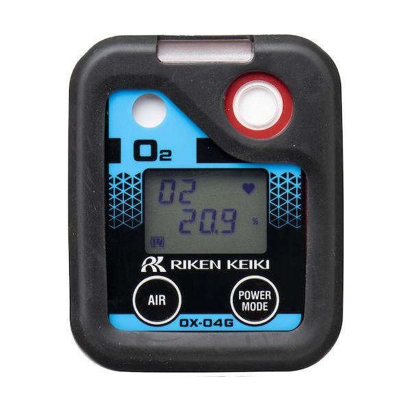理研計器 理研 個人装着型酸素濃度計 OXー04G 充電池仕様(トレーサビリティ証明書付) 01 X2000 1台 581-7683（直送品）