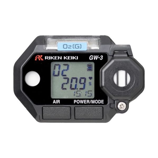 理研計器 理研 腕時計型(装着型)酸素濃度計 GWー3(O2)(トレーサビリティ証明書付) GW-3 00 X2000 1台（直送品）