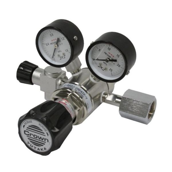 ユタカ Crown ステンレス製バルブ付二段式精密圧力調整器 窒素用 GSR2-4-5AA2-2RF4TF-V N2 1個 632-3460（直送品）