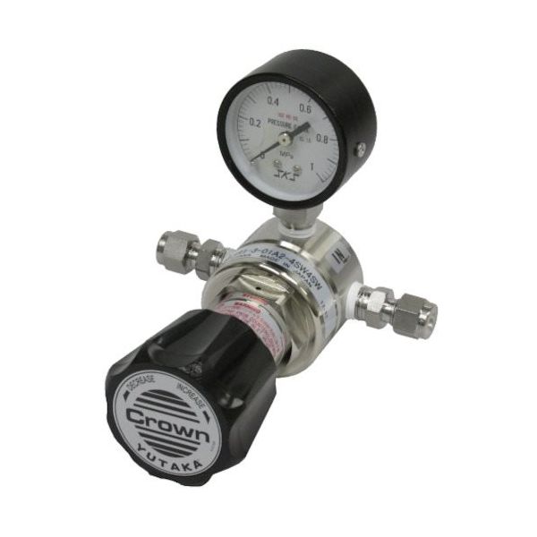 ユタカ Crown ステンレス製配管用一段式精密圧力調整器 流れ方向上→下 GSR1-3-01A2-4TF4TF-SOD N2 1個（直送品）
