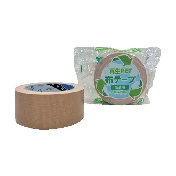 寺岡製作所 TERAOKA 再生PET布テープ No.1605 クリーム 50mm×25M 1605 C 50X25 1巻 652-7453（直送品）