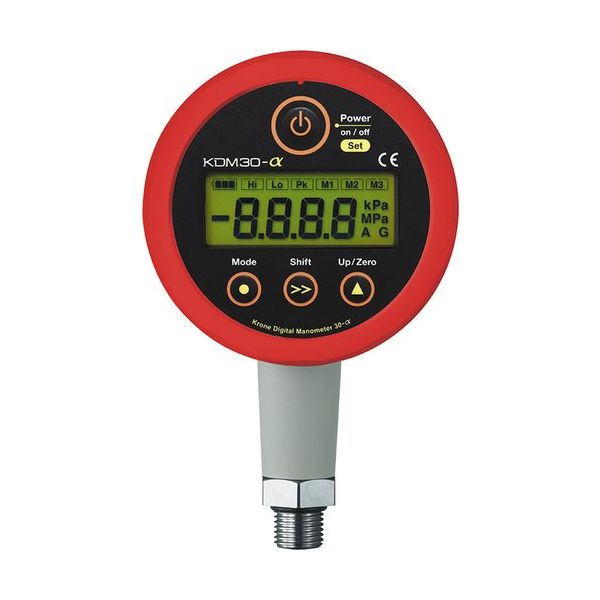高精度デジタル圧力計 KDM30 ゲージ圧 外部電源駆動(24V) 赤 RS232C出力 KDM30ALPHA-35KPAG-M-RE-R（直送品） 44,387円