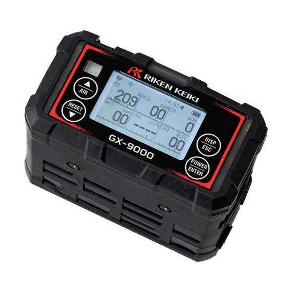 理研計器 理研 携帯型ガス検知器GXー9000(メタン・酸素・一酸化炭素・二酸化炭素)乾電池仕様 C300R1R5D000 1台（直送品）