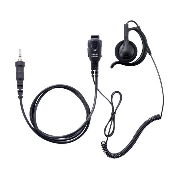 八重洲無線 小型タイピンマイク&イヤホン(カールコードタイプ耳掛け式大型オープンエアー型) SSM-59CCA 1個（直送品）