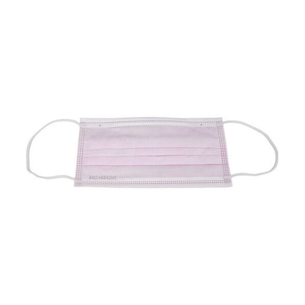 橋本クロス 橋本 HC不織布マスク ピンク 3層・耳掛け 50枚×40箱 HS103S-EL2-P 1ケース(2000枚) 682-7992（直送品）