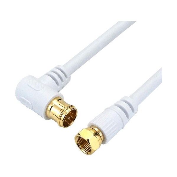 ホーリック HORIC アンテナケーブル 6m ホワイト L字差込式/ネジ式コネクタ AC60ー816WW 1個 684-5119（直送品）