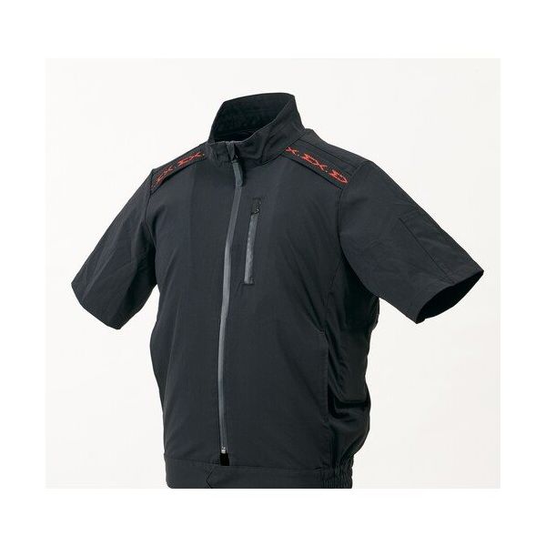 原田産業 ハラダ 半袖ブルゾン空調ウェア EX.WORKERS ブラック 5L 33700518 1着 682-8390（直送品）