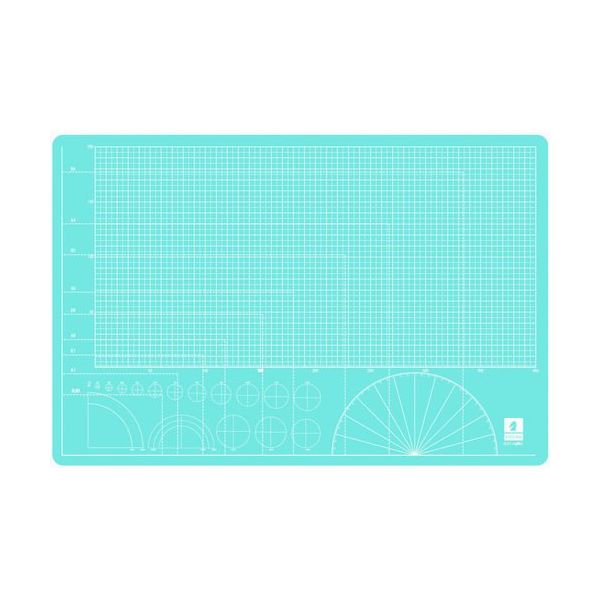 ミワックス スケルトンカッティングマット 450×300×2mm ブルー STN-A3-BU 1枚 682-9871（直送品）