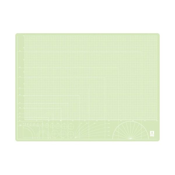 ミワックス スケルトンカッティングマット 600×450×2mm グリーン STN-A2-G 1枚 682-9866（直送品）