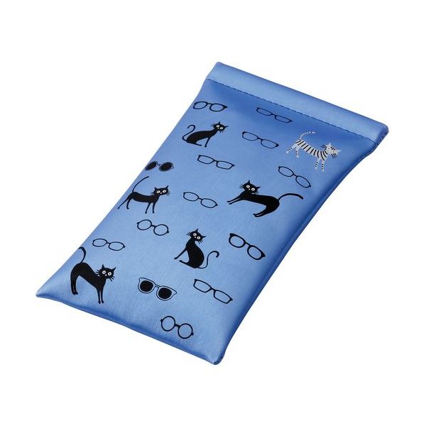 パール 片口ソフトケース ネコとメガネ柄BU 098512 1個 689-4056（直送品）