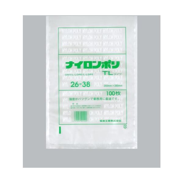 福助工業 福助 ナイロンポリ TLタイプ 26ー38 バラ100枚入 0984027 1袋(100枚) 690-2208（直送品）