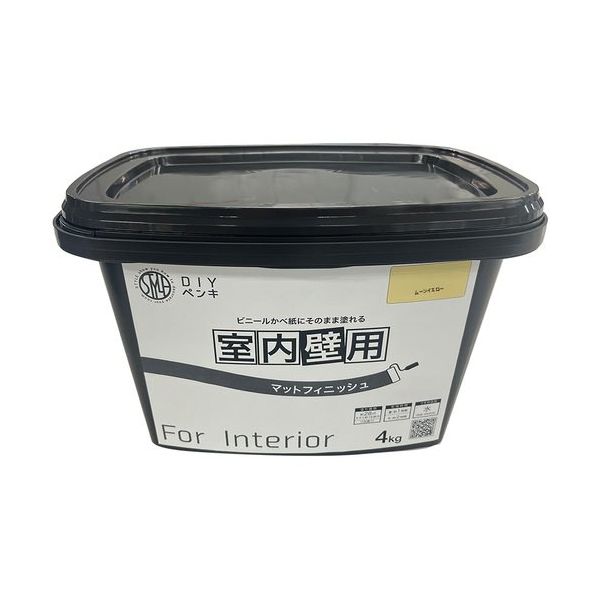 ニッぺ 室内かべ用塗料 STYLE DIYペンキマットフィニッシュ 室内壁用 ムーンイエロー 4kg 4976124871375 1個（直送品）