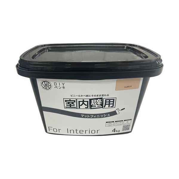 ニッぺ 室内かべ用塗料 STYLE DIYペンキマットフィニッシュ 室内壁用 シェルピンク 4kg 4976124871412 1個（直送品）