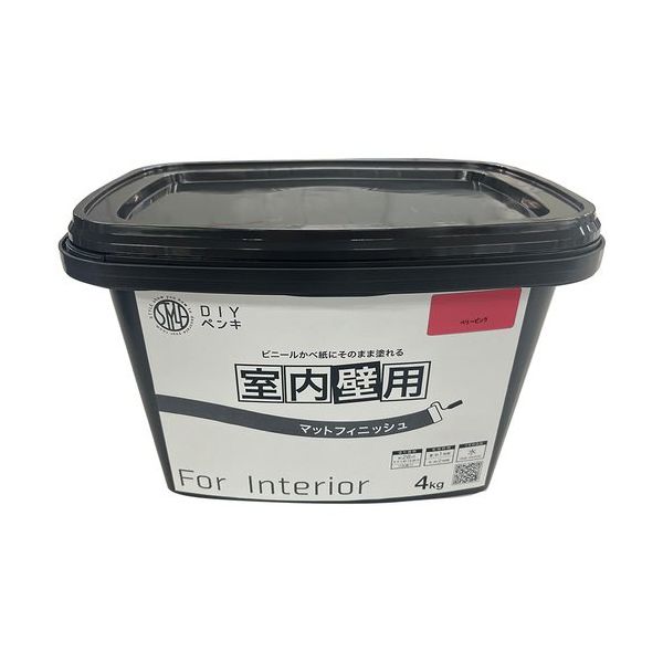 ニッぺ 室内かべ用塗料 STYLE DIYペンキマットフィニッシュ 室内壁用 ベリーピンク 4kg 4976124871450 1個（直送品）