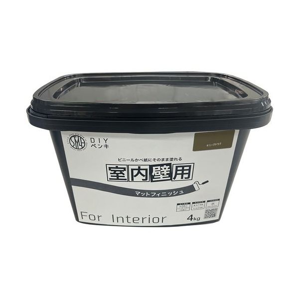 ニッぺ 室内かべ用塗料 STYLE DIYペンキマットフィニッシュ 室内壁用 オリーブドラブ 4kg 4976124871511 1個（直送品）