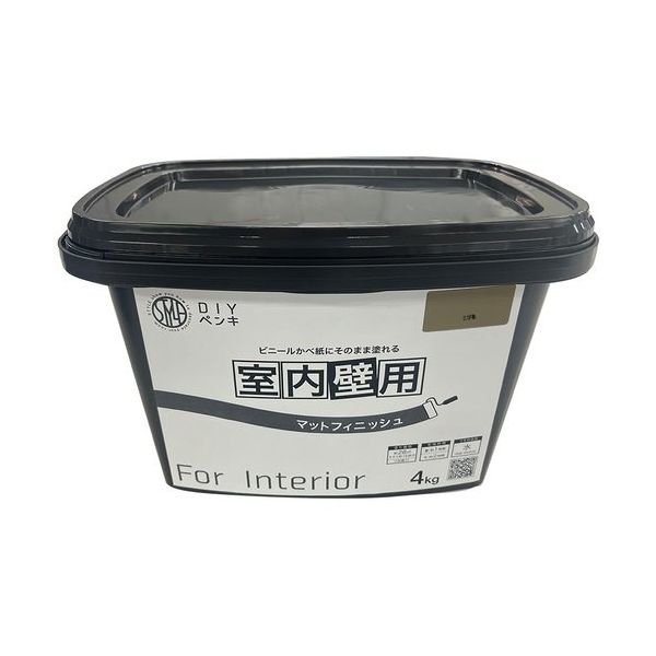 ニッぺ 室内かべ用塗料 STYLE DIYペンキマットフィニッシュ 室内壁用 こび茶 4kg 4976124871474 1個（直送品）