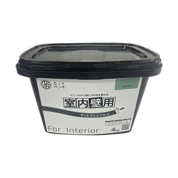 ニッぺ 室内かべ用塗料 STYLE DIYペンキマットフィニッシュ 室内壁用 ミスティグリーン 4kg 4976124871535 1個（直送品） 6,229円