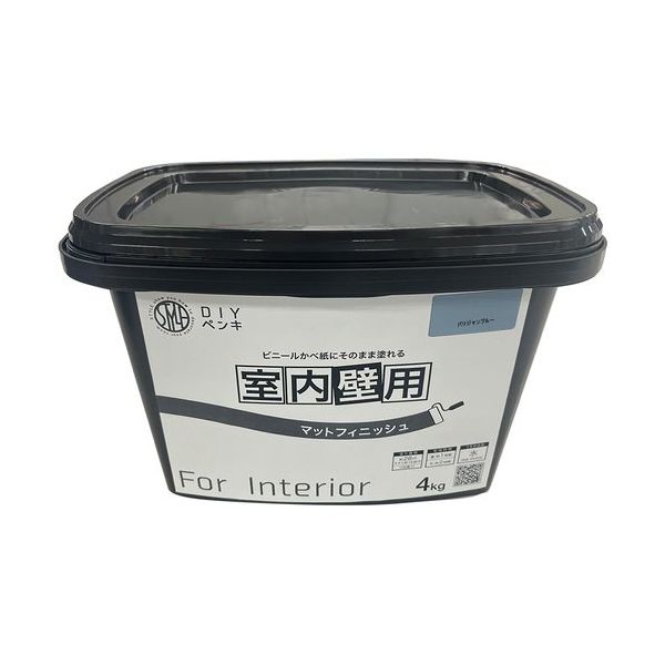ニッぺ 室内かべ用塗料 STYLE DIYペンキマットフィニッシュ 室内壁用 パリジャンブルー 4kg 4976124871559 1個（直送品）