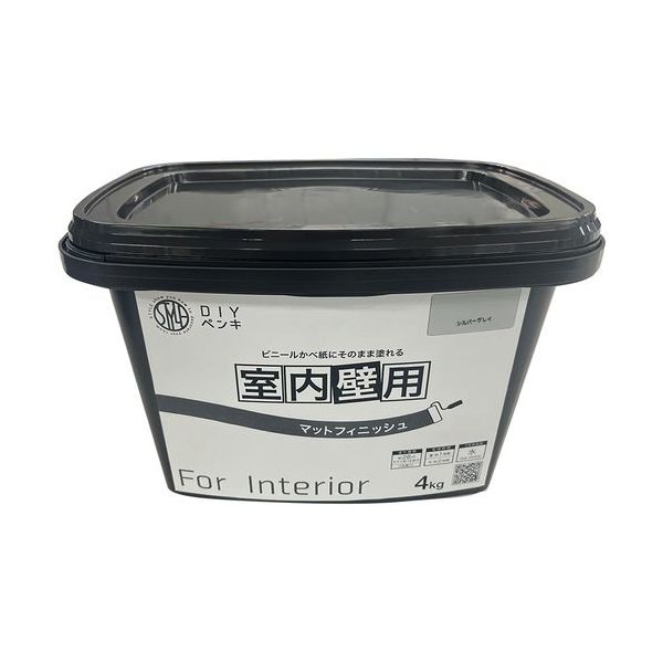 ニッぺ 室内かべ用塗料 STYLE DIYペンキマットフィニッシュ 室内壁用 シルバーグレイ 4kg 4976124871634 1個（直送品）