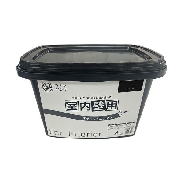 ニッぺ 室内かべ用塗料 STYLE DIYペンキマットフィニッシュ 室内壁用 ランプブラック 4kg 4976124871696 1個（直送品）