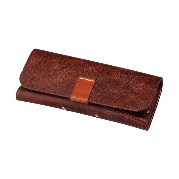 パール メガネケース HFDー18 BR本革 094320 1個 689-2847（直送品）