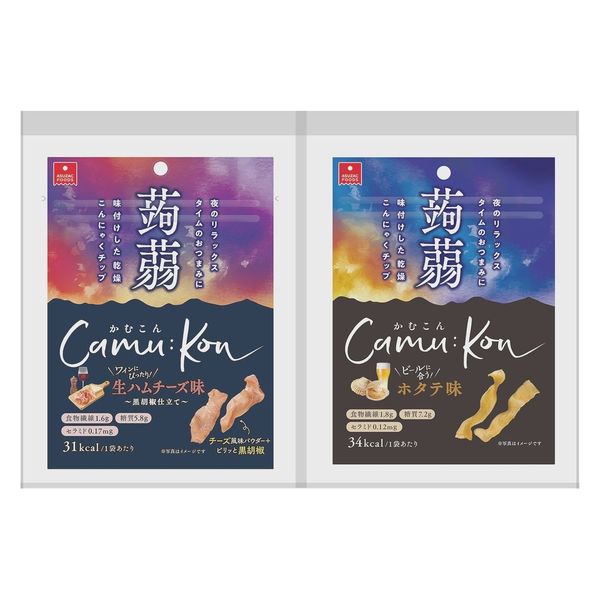 蒟蒻チップ かむこん <ホタテ味・生ハムチーズ味> 2種×各2食 1個 蒟蒻チップ かむこん <ホタテ味・生ハムチーズ味> 2種×各2食 1個